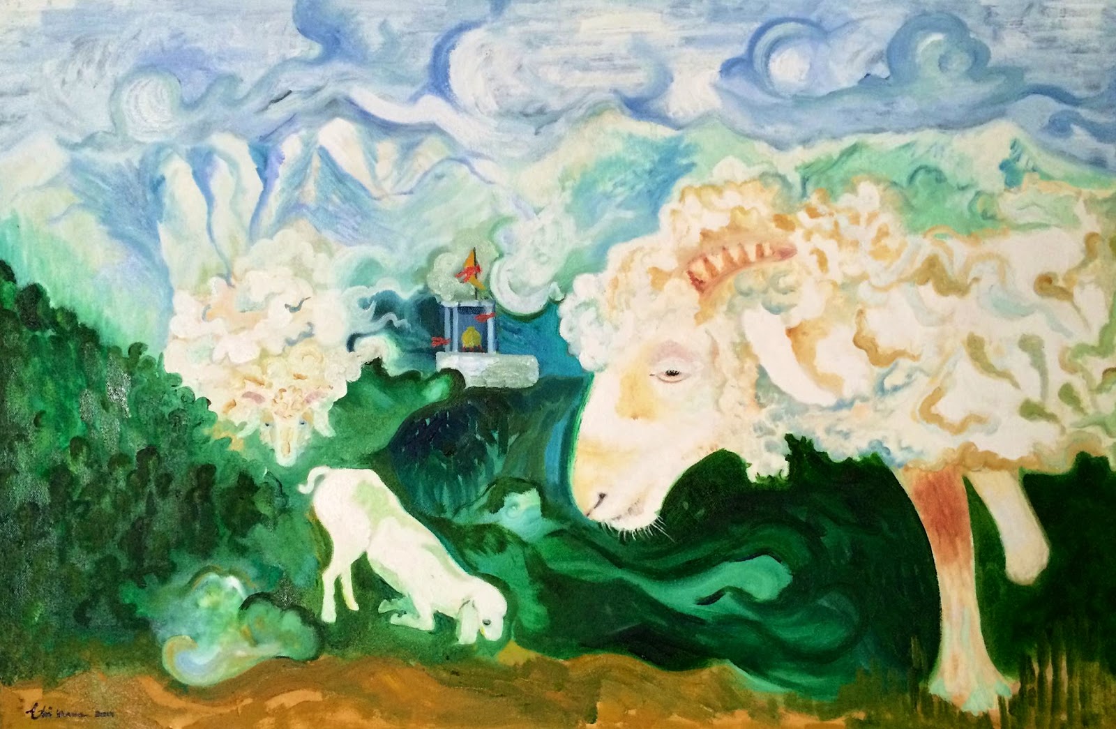 Sheep Family in the Himalayas